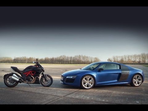 Video: Audi R8 V10 Plus vs Ducati Diavel